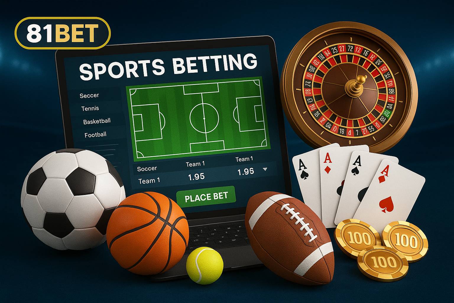 Apostas esportivas no cassino online 81BET